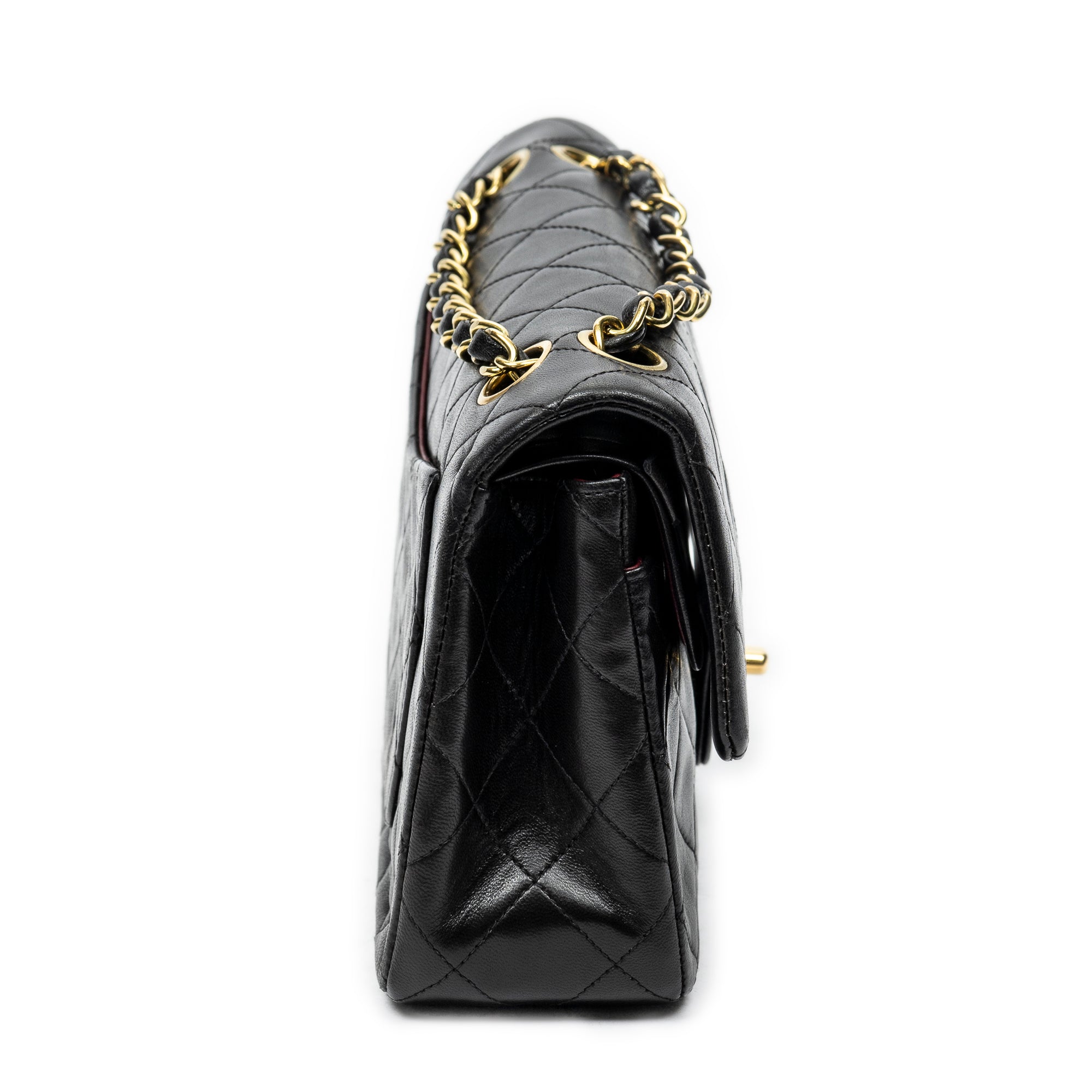 Shoulder Bag Classic Double Flap 23 Black Quilted Lambskin Leather