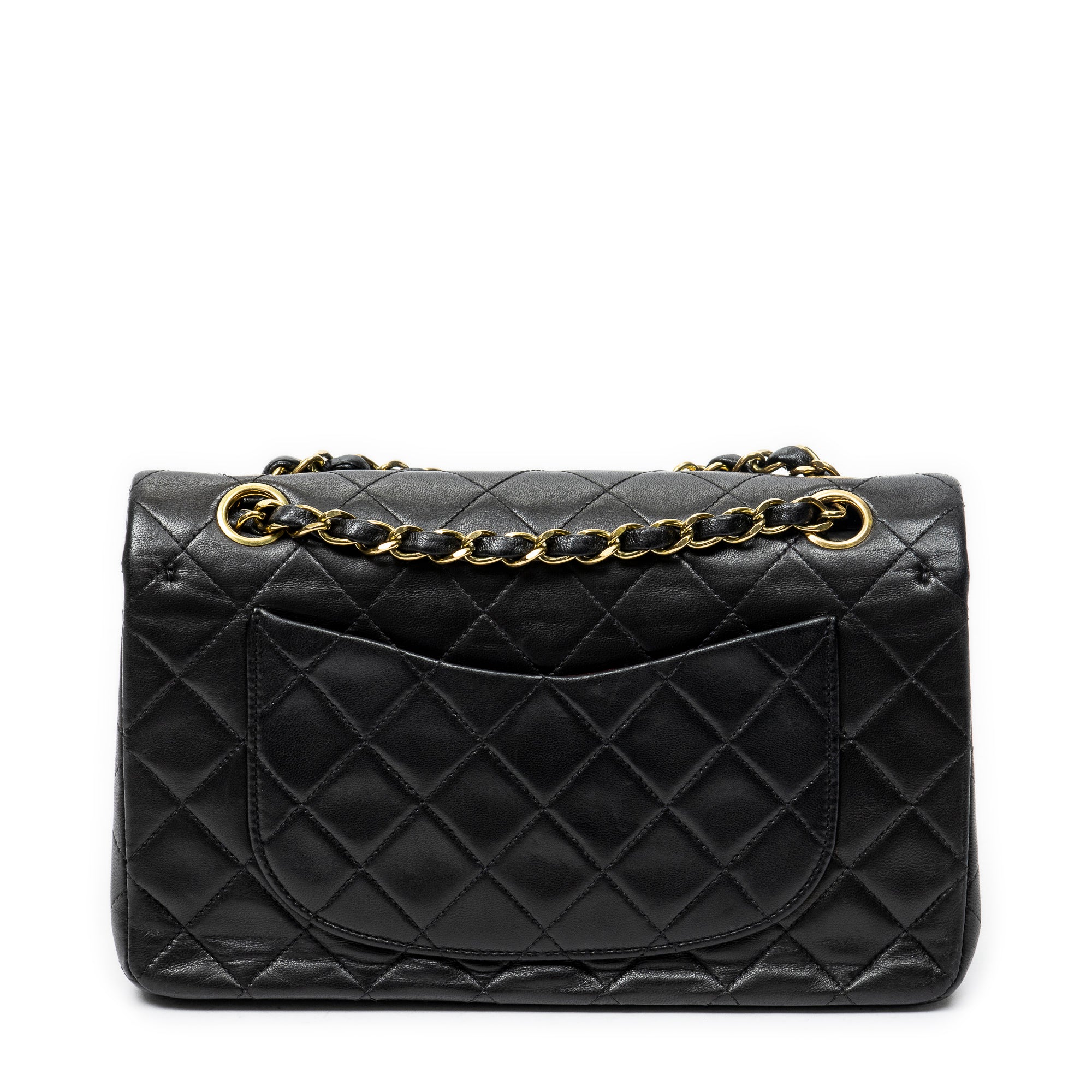 Shoulder Bag Classic Double Flap 23 Black Quilted Lambskin Leather