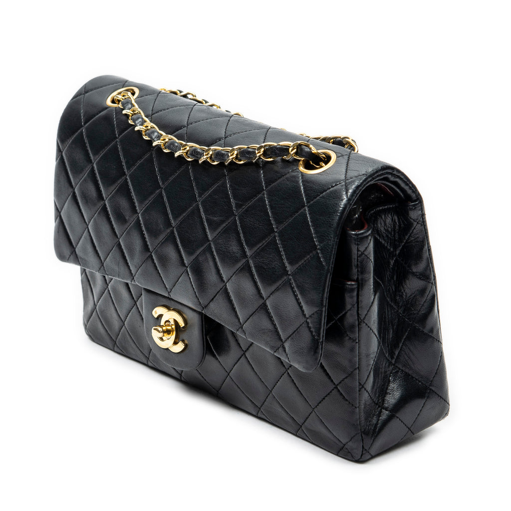 Shoulder Bag Classic Double Flap 26 Black Quilted Lambskin Leather