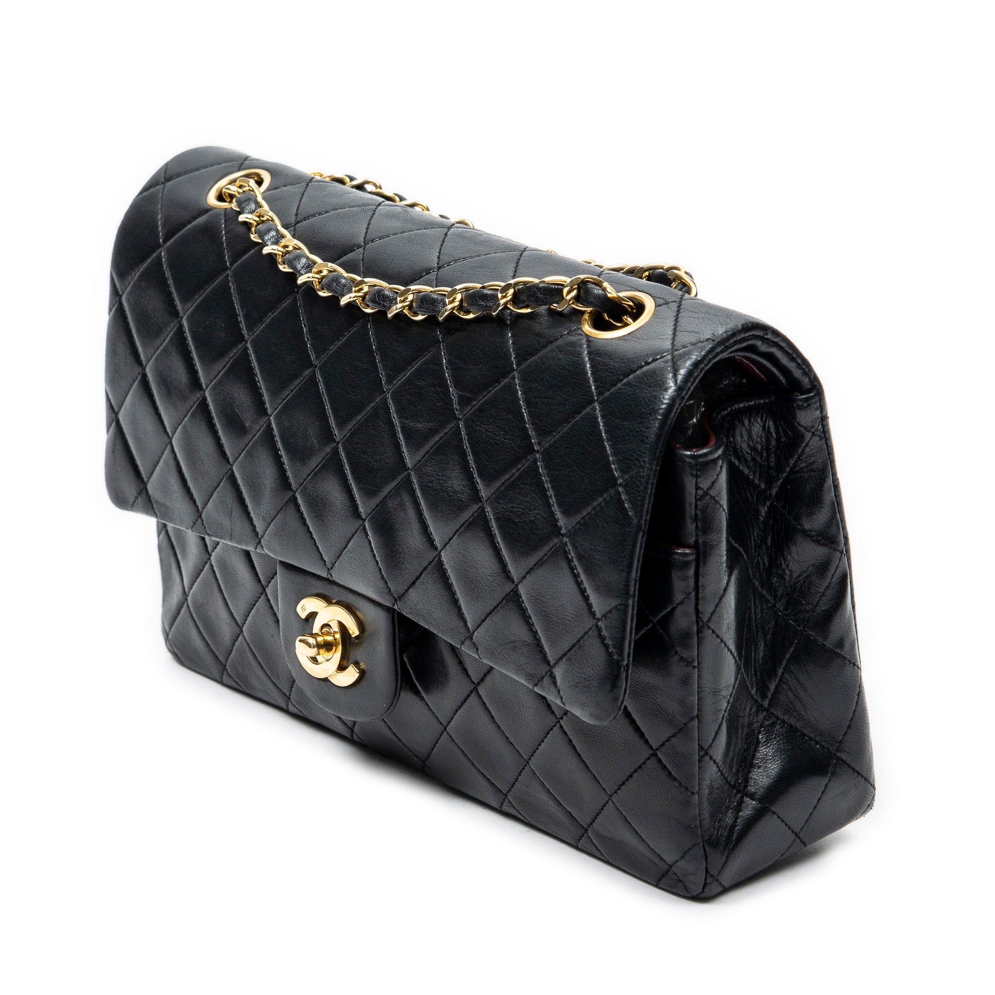 Shoulder Bag Classic Double Flap 26 Black Quilted Lambskin Leather