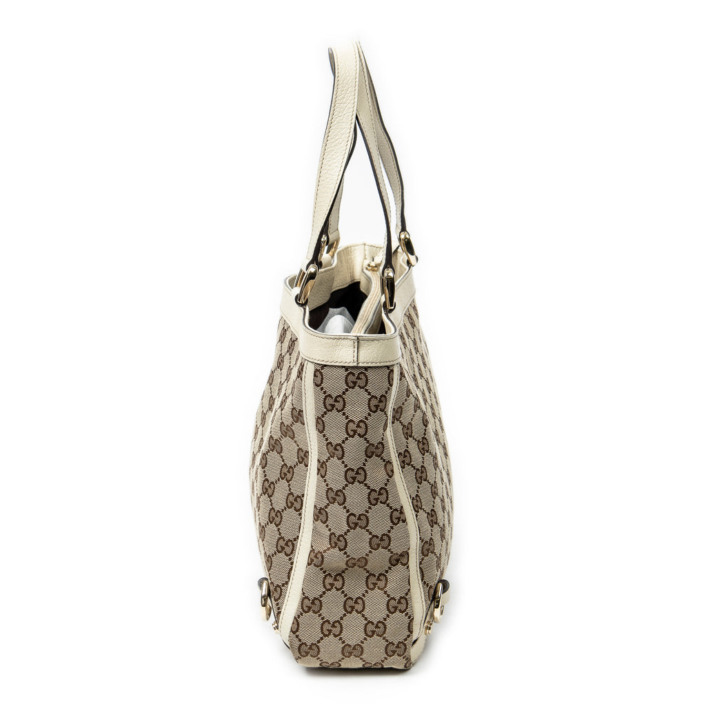 Shoulder Bag Medium Abbey D-Ring Tote Ivory Monogrammed Canvas