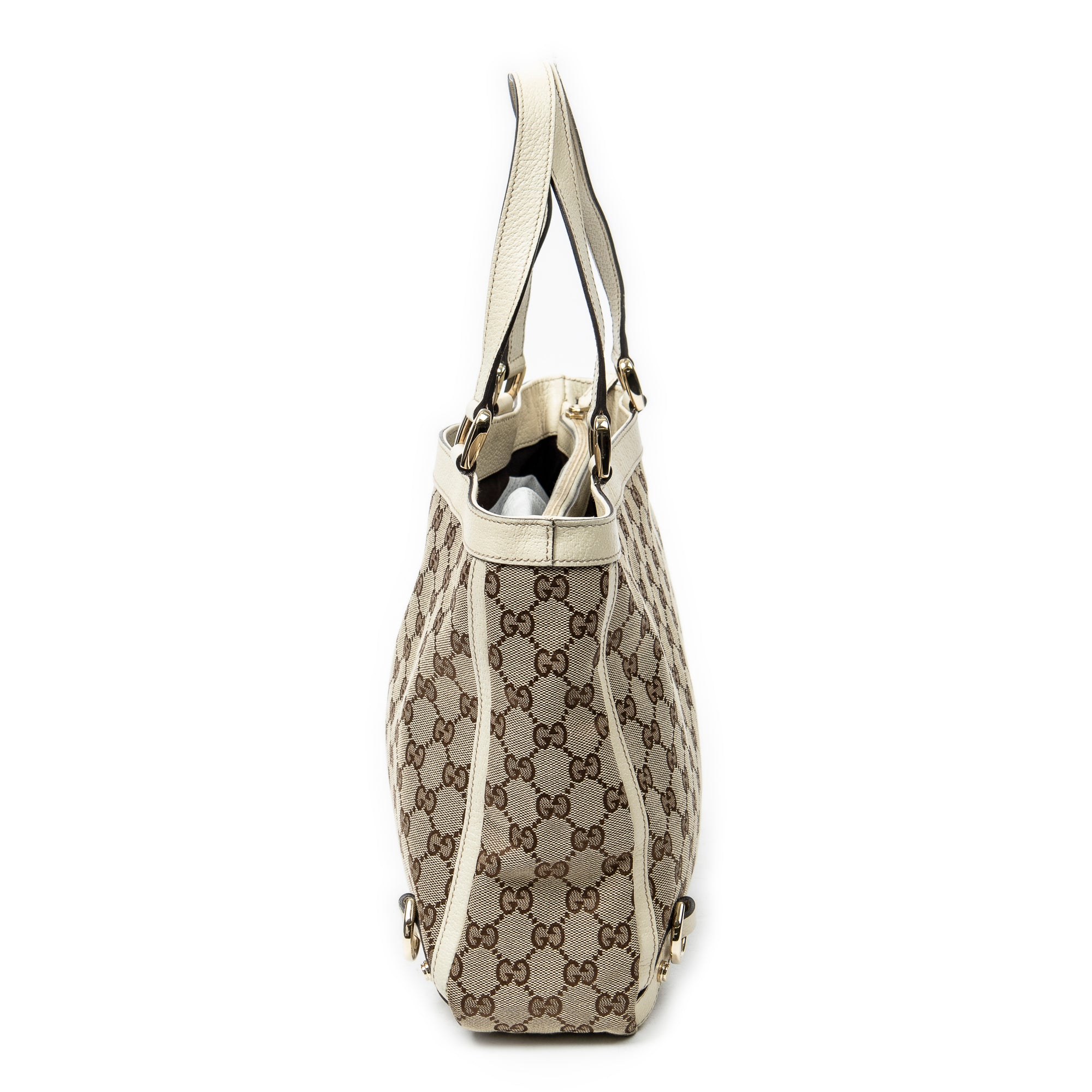 Shoulder Bag Medium Abbey D-Ring Tote Ivory Monogrammed Canvas