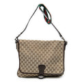 Shoulder Bag Large Flap Messenger Brown Monogrammed Canvas