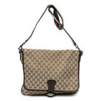 Shoulder Bag Large Flap Messenger Brown Monogrammed Canvas