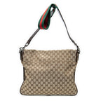 Sac à bandoulière grand rabat messager toile monogrammée marron
