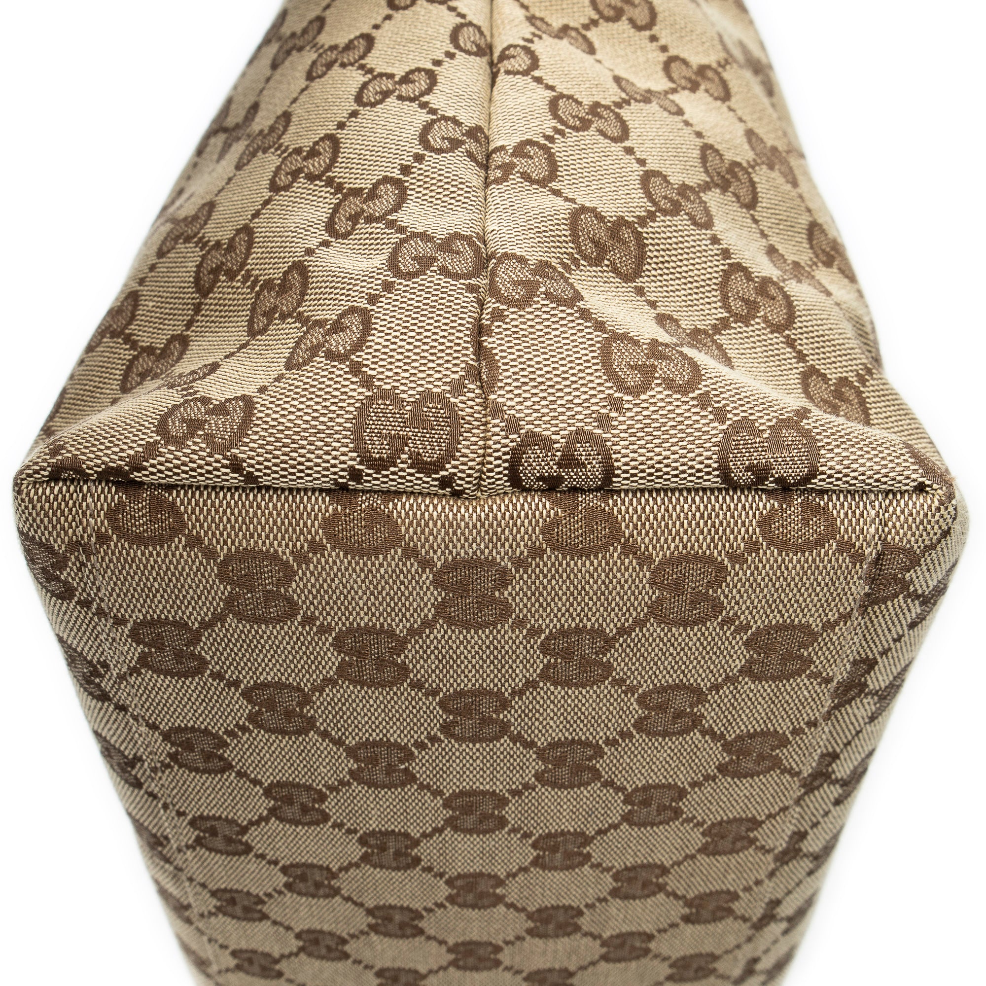 Shoulder Bag Web Large Diaper Tote Taupe Monogrammed Canvas