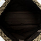 Shoulder Bag Web Large Diaper Tote Taupe Monogrammed Canvas