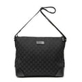 Shoulder Bag Zip Messenger Black Monogrammed Canvas