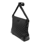 Shoulder Bag Zip Messenger Black Monogrammed Canvas