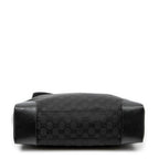 Shoulder Bag Zip Messenger Black Monogrammed Canvas