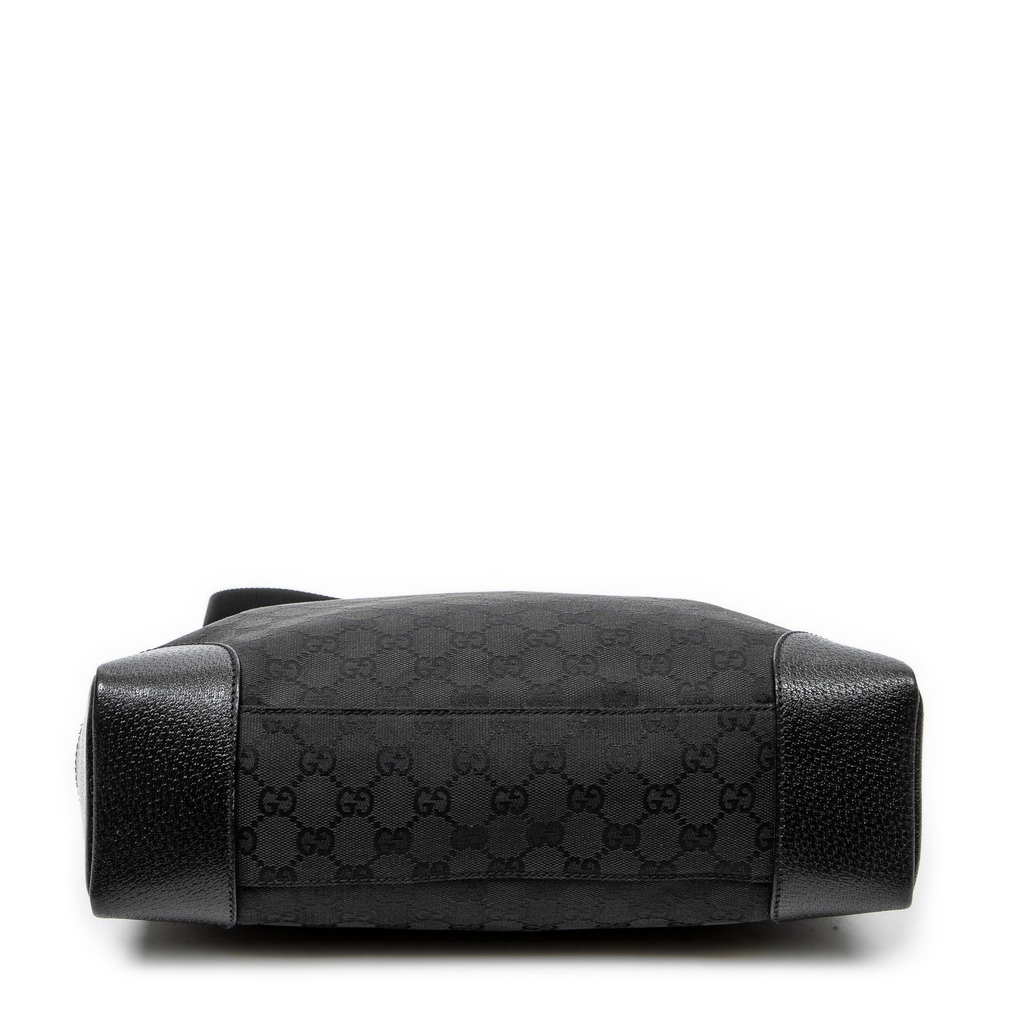 Shoulder Bag Zip Messenger Black Monogrammed Canvas