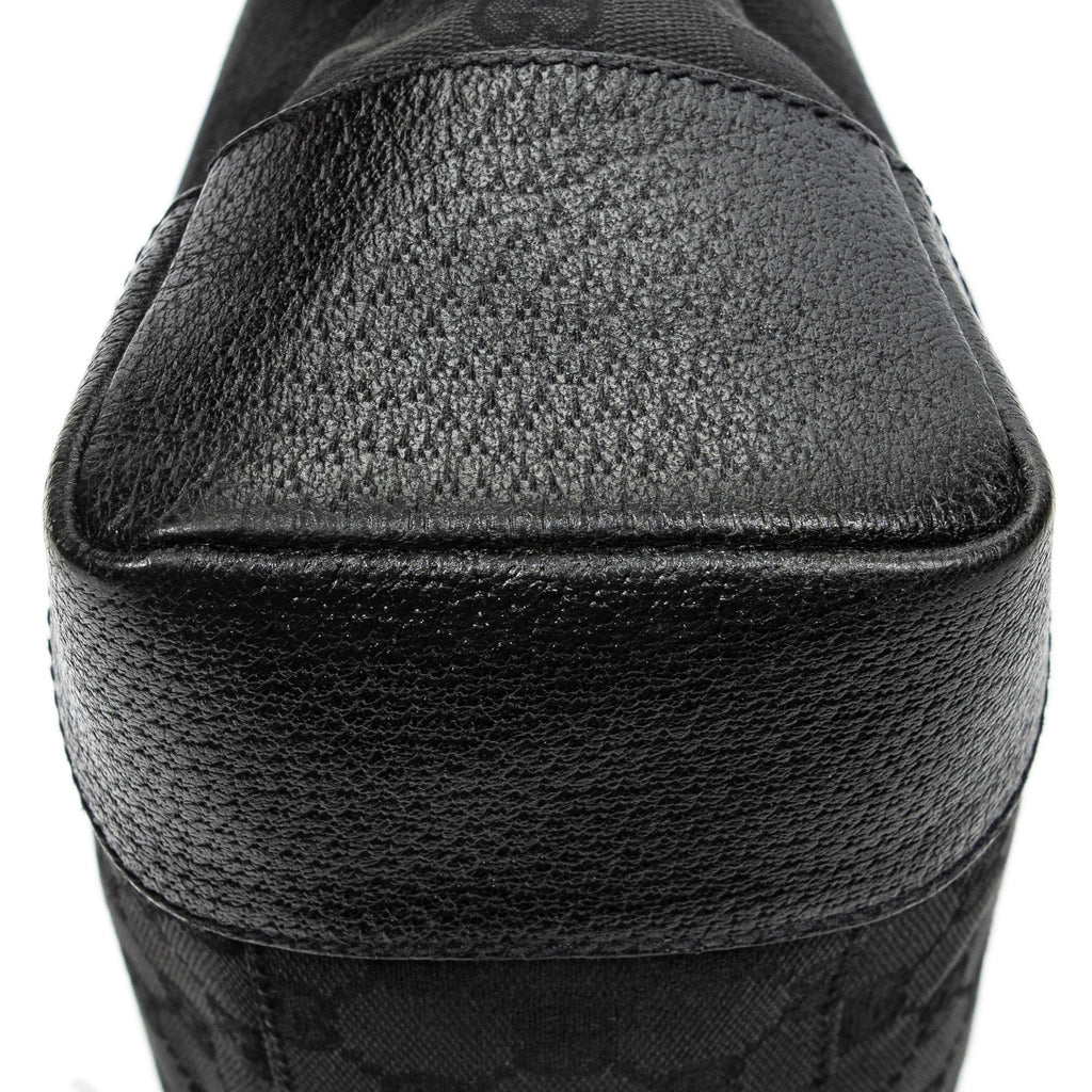 Shoulder Bag Zip Messenger Black Monogrammed Canvas