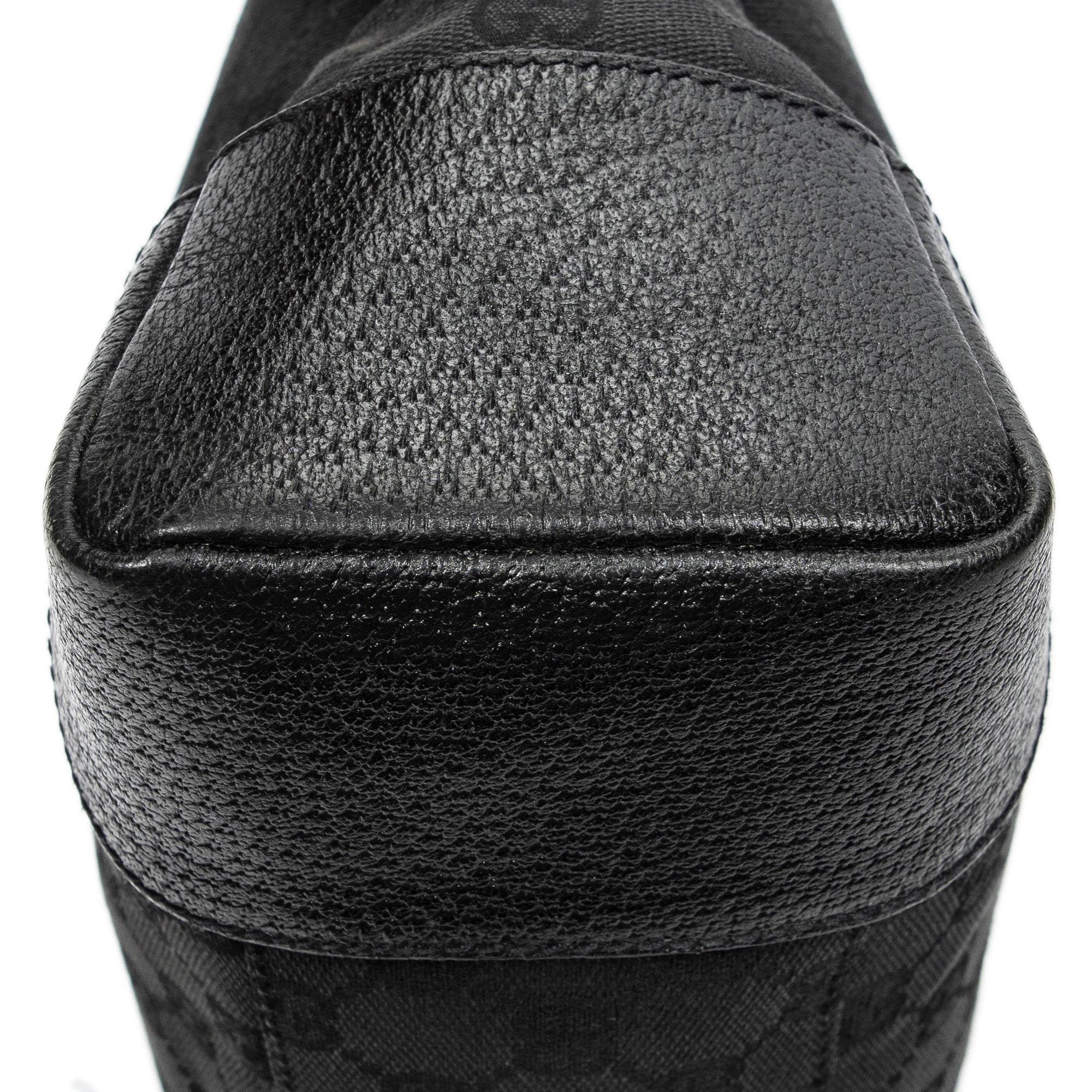 Shoulder Bag Zip Messenger Black Monogrammed Canvas