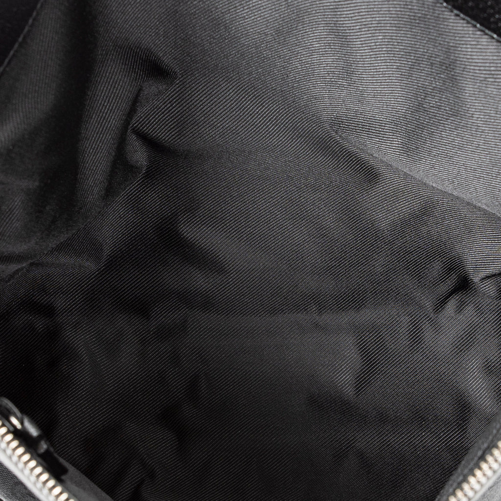 Shoulder Bag Zip Messenger Black Monogrammed Canvas
