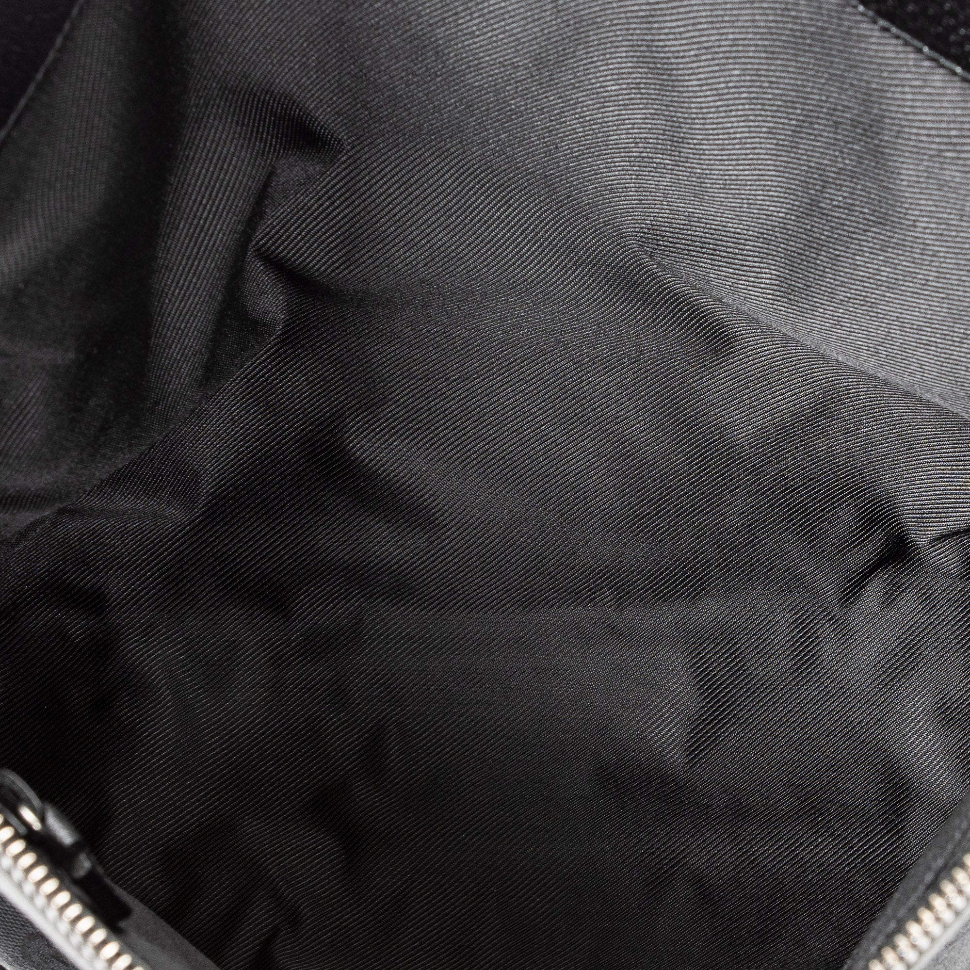 Shoulder Bag Zip Messenger Black Monogrammed Canvas