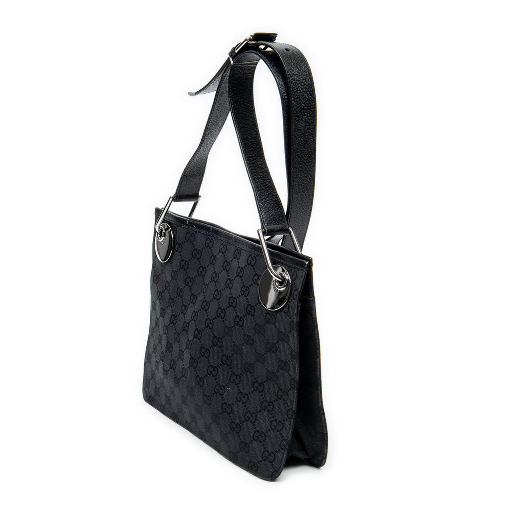 Shoulder Bag Eclipse Square Crossbody Black Monogrammed Canvas