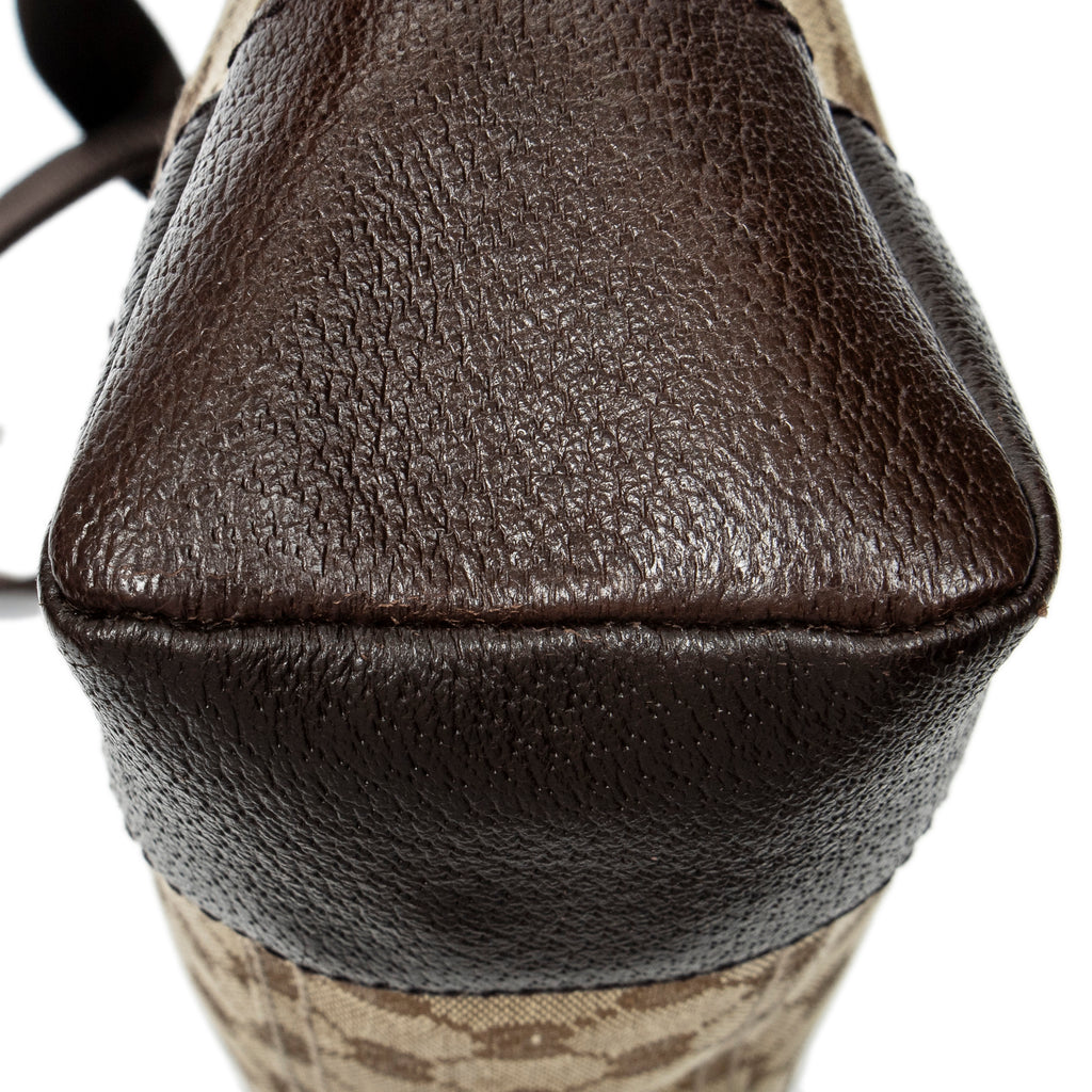 Sac à bandoulière Joy Messenger en toile monogrammée marron