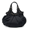 Shoulder Bag Large Studded Pelham Tote Black Monogrammed Canvas
