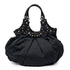 Shoulder Bag Large Studded Pelham Tote Black Monogrammed Canvas