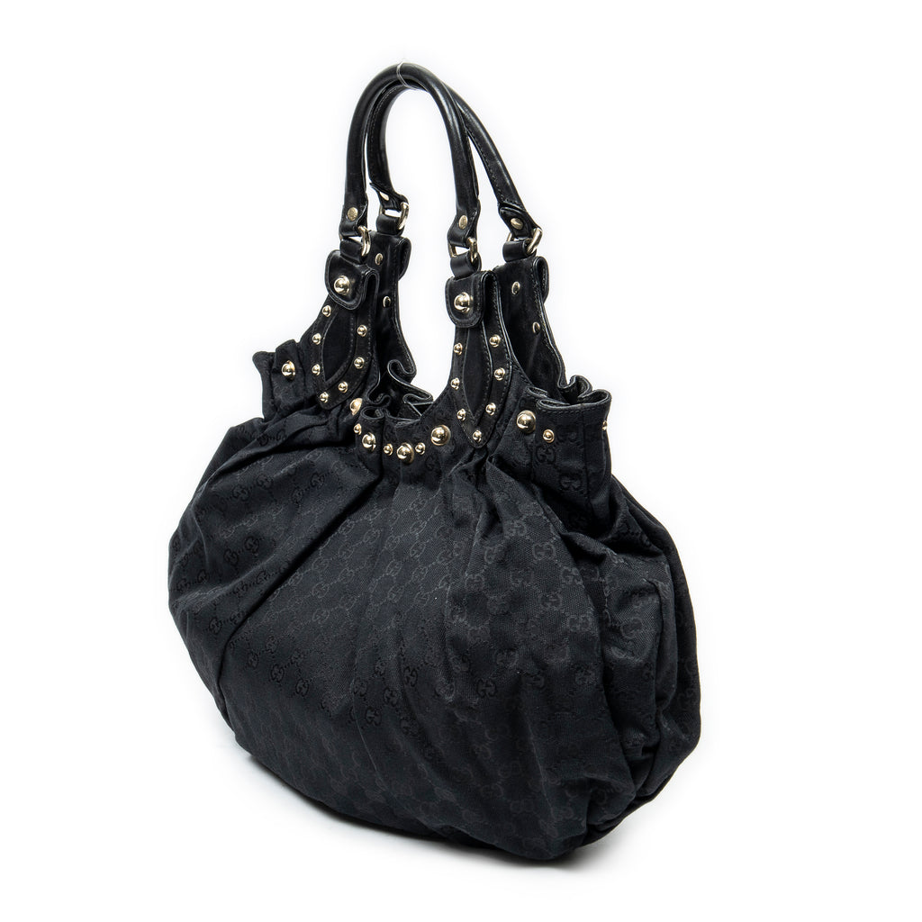 Shoulder Bag Large Studded Pelham Tote Black Monogrammed Canvas