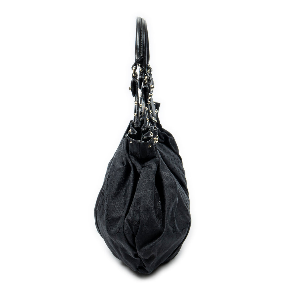 Shoulder Bag Large Studded Pelham Tote Black Monogrammed Canvas