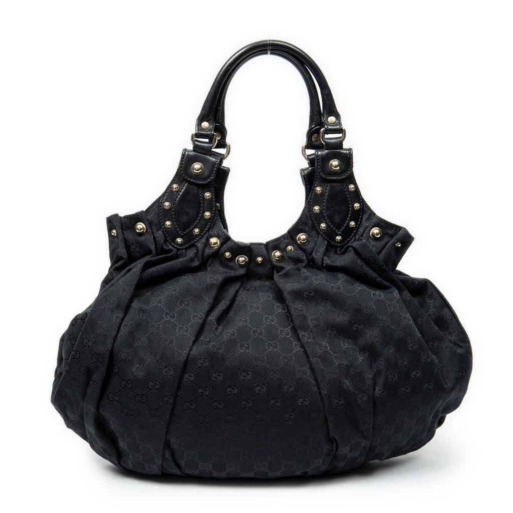 Shoulder Bag Large Studded Pelham Tote Black Monogrammed Canvas