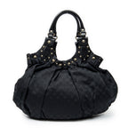 Shoulder Bag Large Studded Pelham Tote Black Monogrammed Canvas