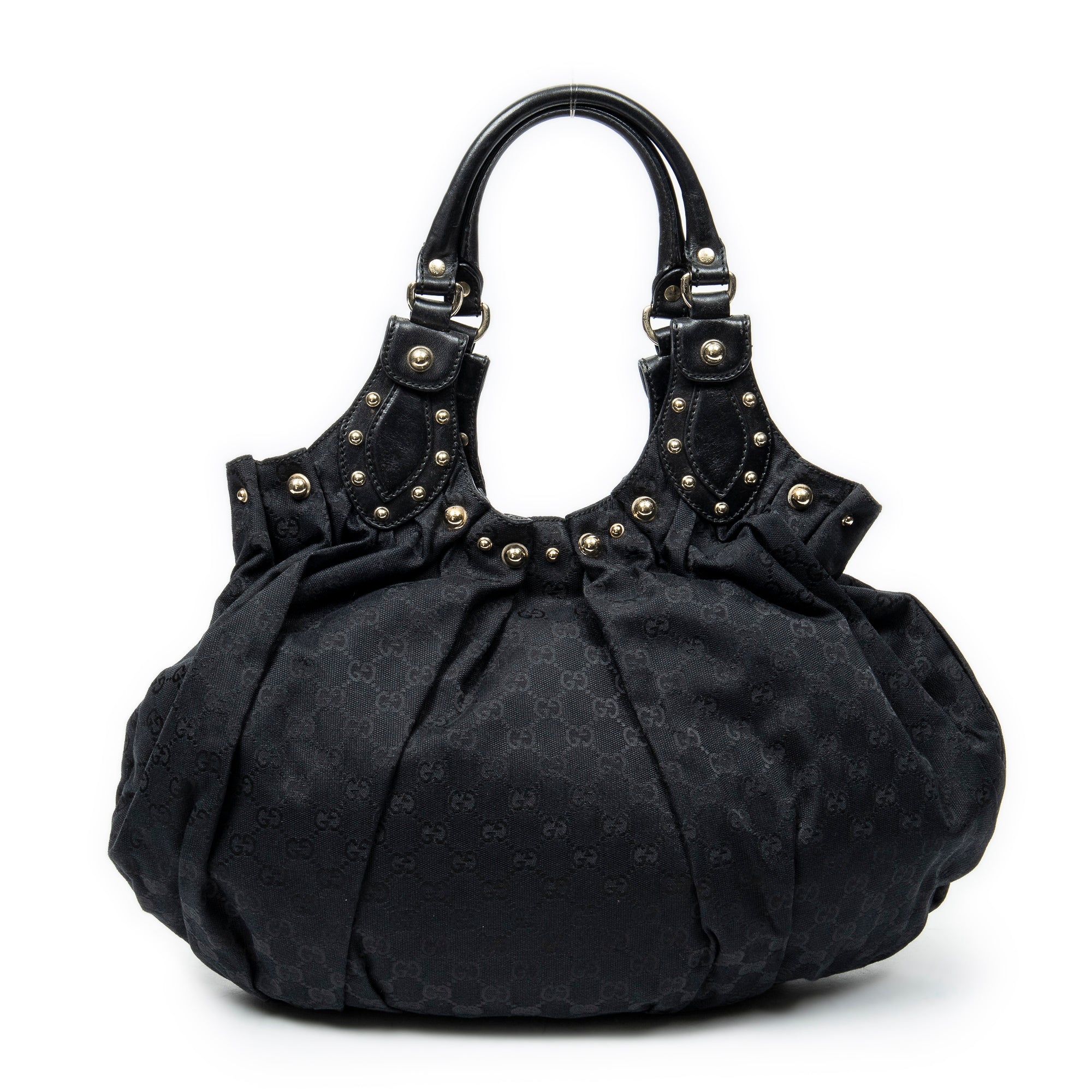 Shoulder Bag Large Studded Pelham Tote Black Monogrammed Canvas