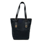 Shoulder Bag Charmy Bucket Tote Black Monogrammed Canvas