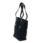 Shoulder Bag Charmy Bucket Tote Black Monogrammed Canvas