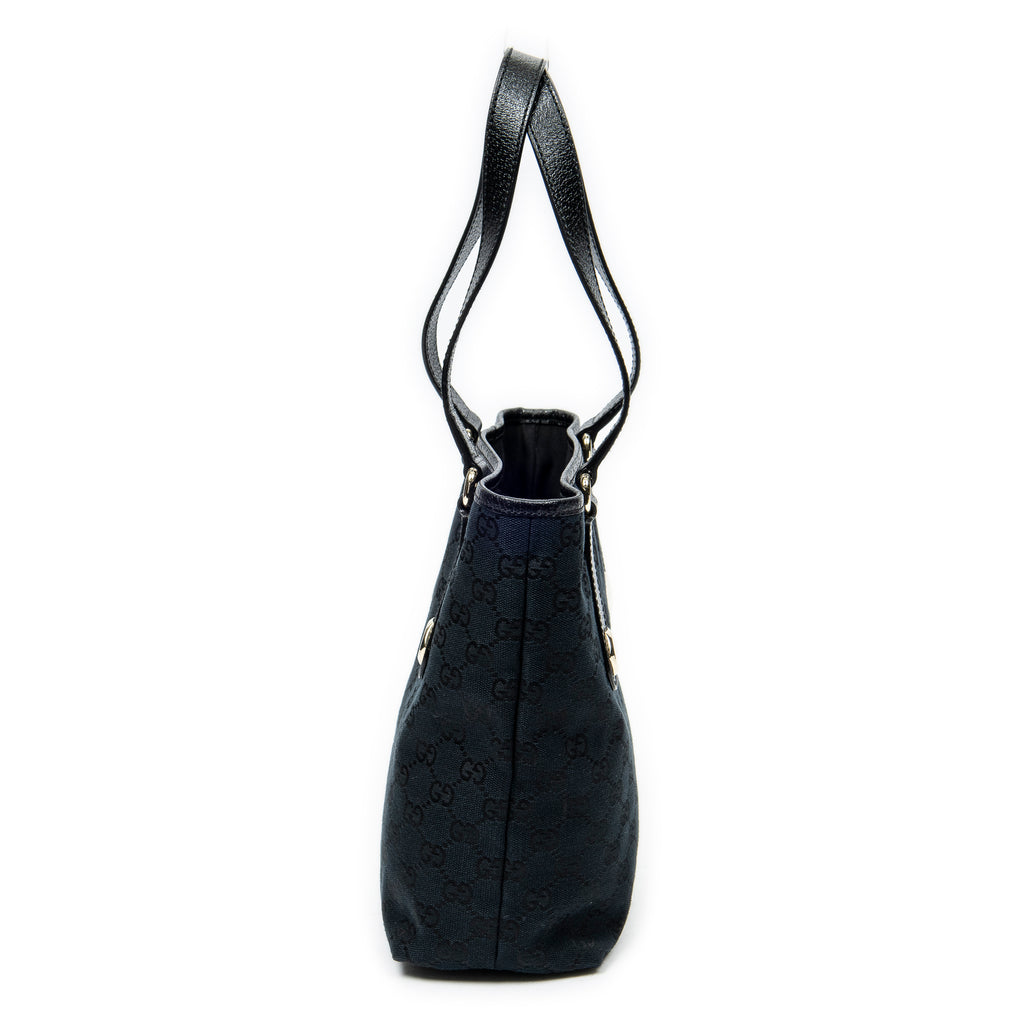 Shoulder Bag Charmy Bucket Tote Black Monogrammed Canvas