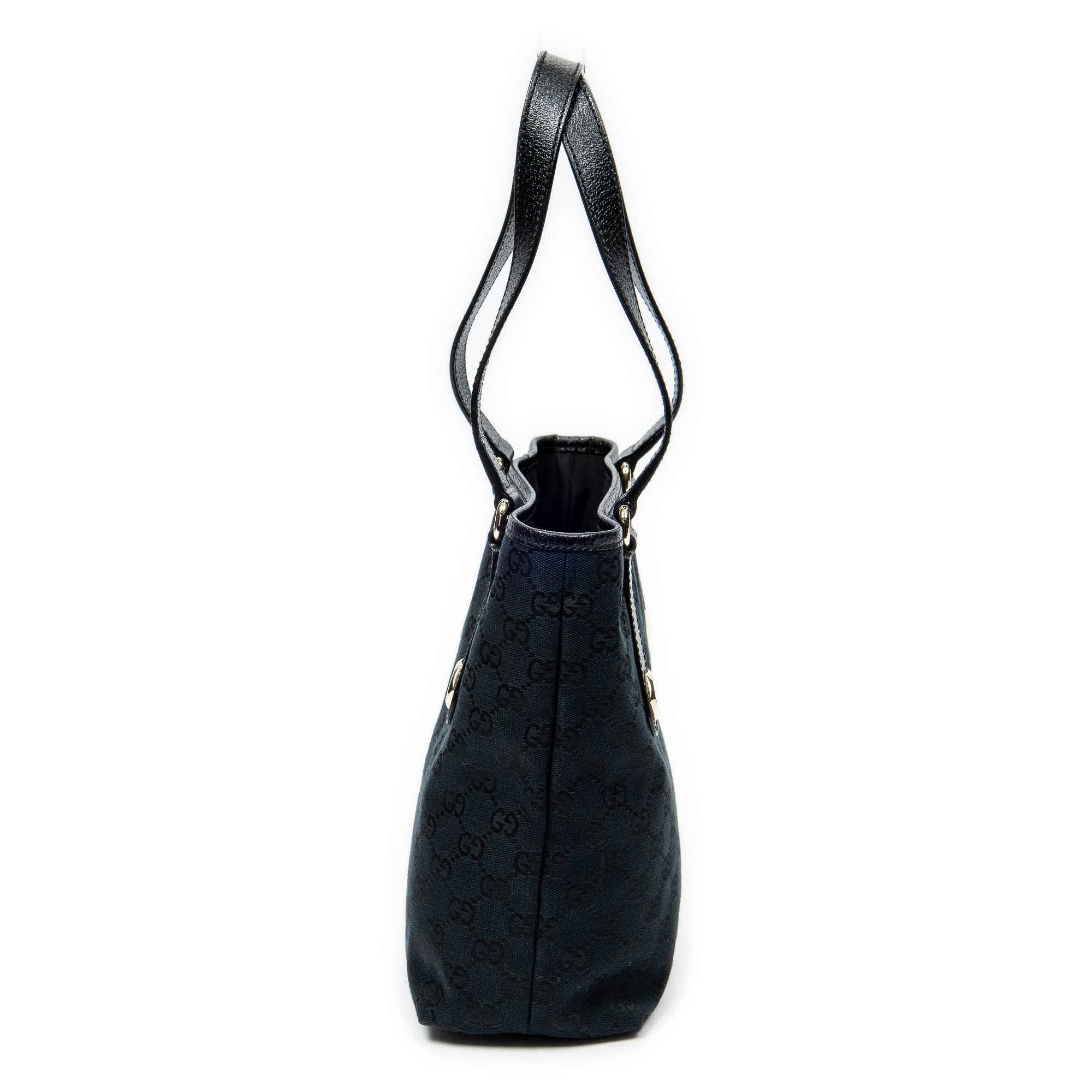 Shoulder Bag Charmy Bucket Tote Black Monogrammed Canvas