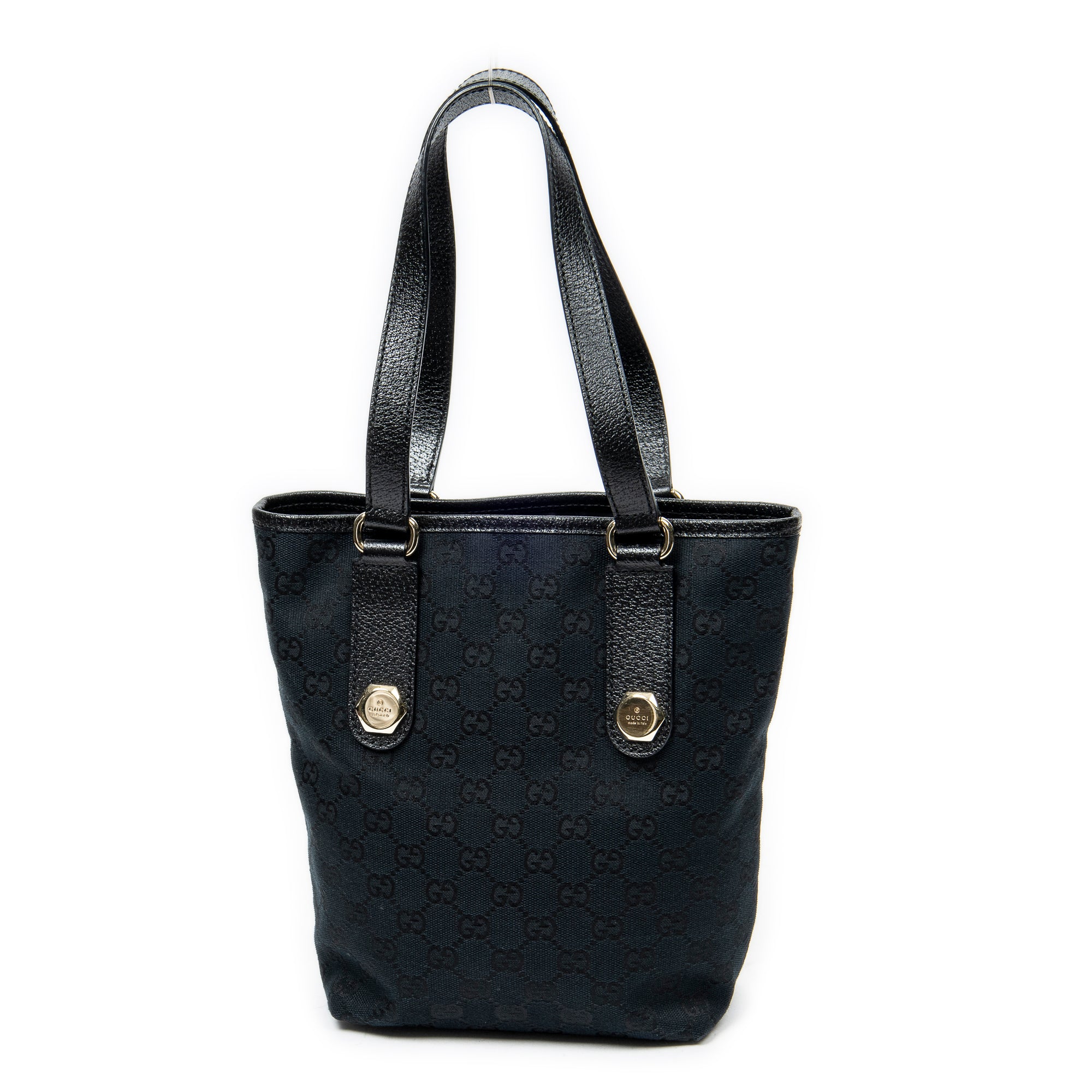 Shoulder Bag Charmy Bucket Tote Black Monogrammed Canvas