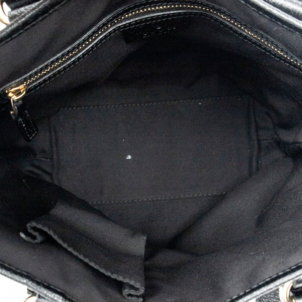 Shoulder Bag Charmy Bucket Tote Black Monogrammed Canvas