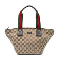 Shoulder Bag Small Web Trapeze Tote Brown Monogrammed Canvas