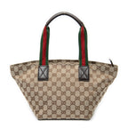 Shoulder Bag Small Web Trapeze Tote Brown Monogrammed Canvas