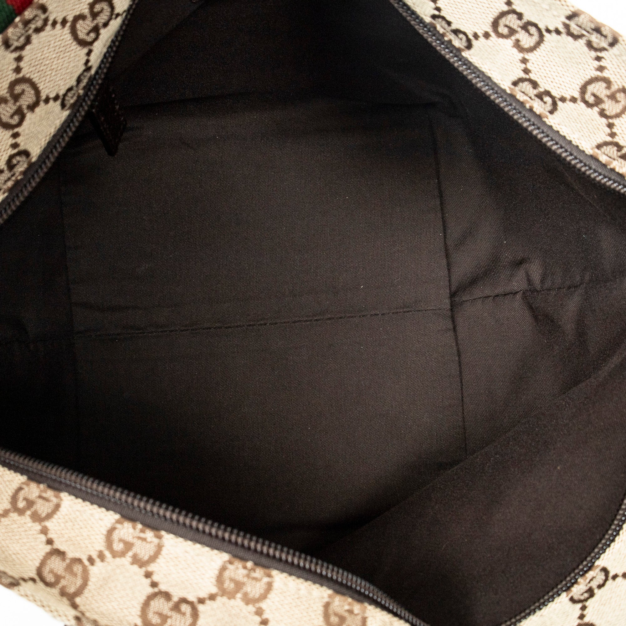 Shoulder Bag Small Web Trapeze Tote Brown Monogrammed Canvas