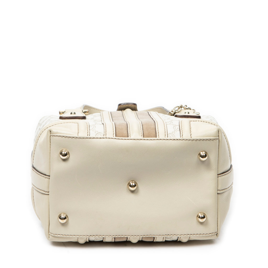Shoulder Bag Web Treasure Boston Ivory Guccissima Leather