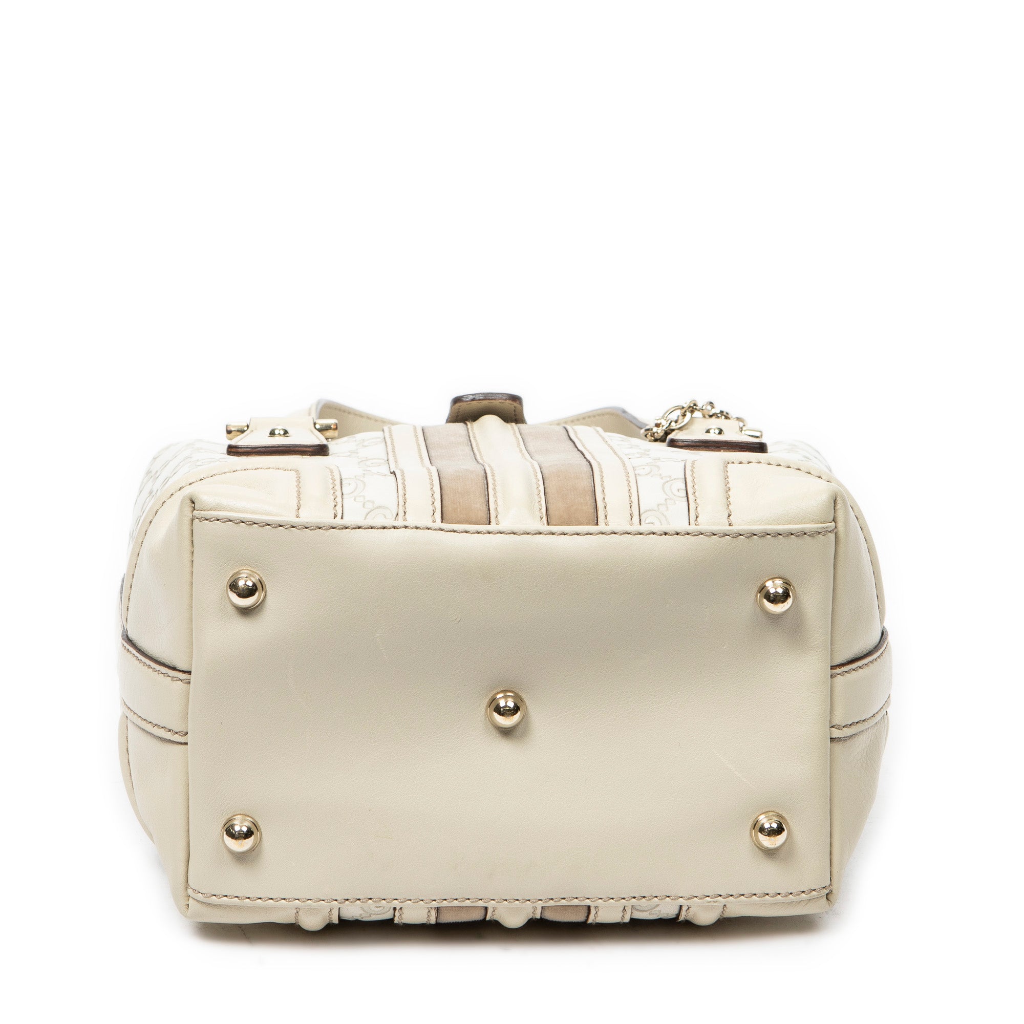 Shoulder Bag Web Treasure Boston Ivory Guccissima Leather