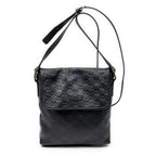 Shoulder Bag Small Flap Messenger Black Guccissima Leather
