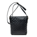 Shoulder Bag Small Flap Messenger Black Guccissima Leather