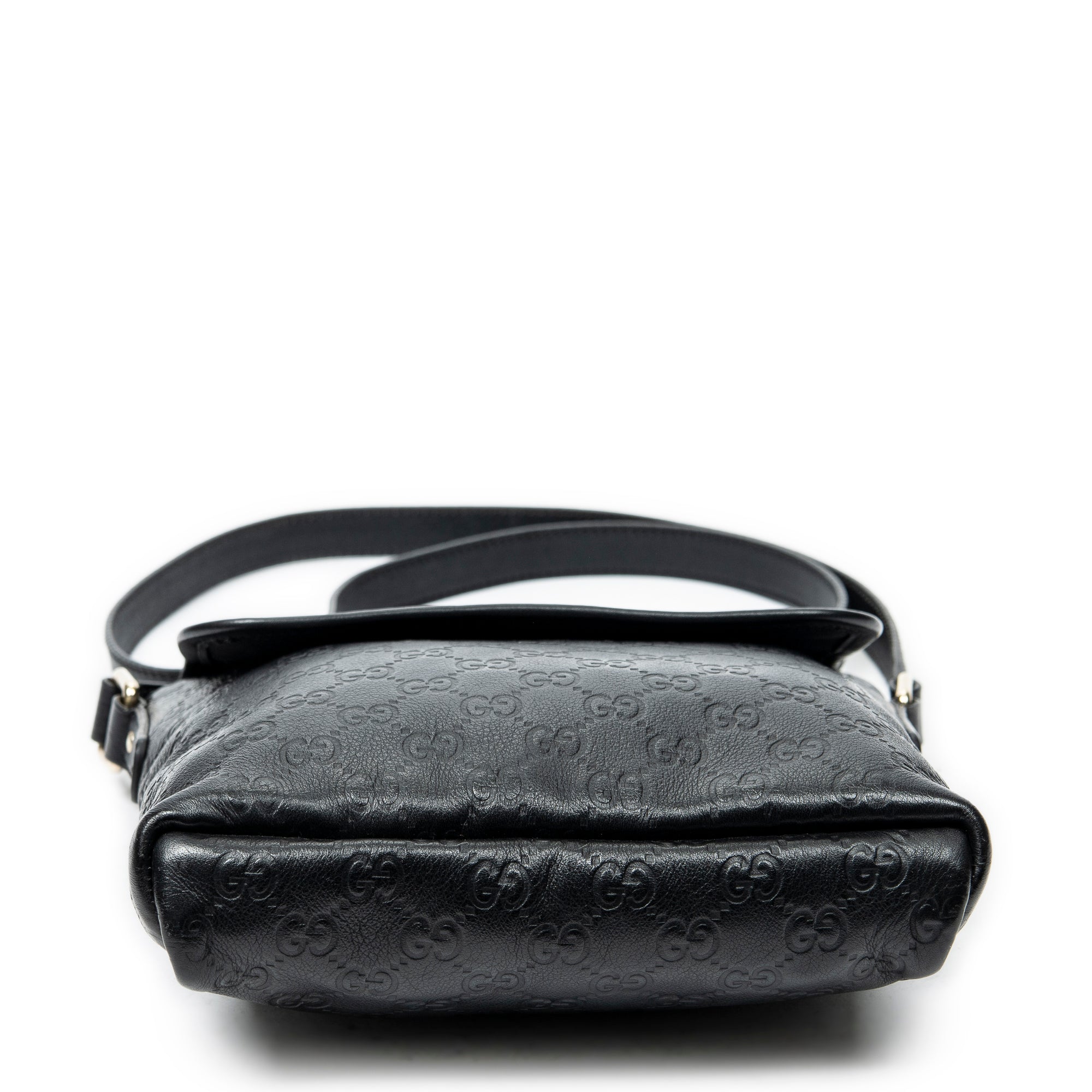 Shoulder Bag Small Flap Messenger Black Guccissima Leather