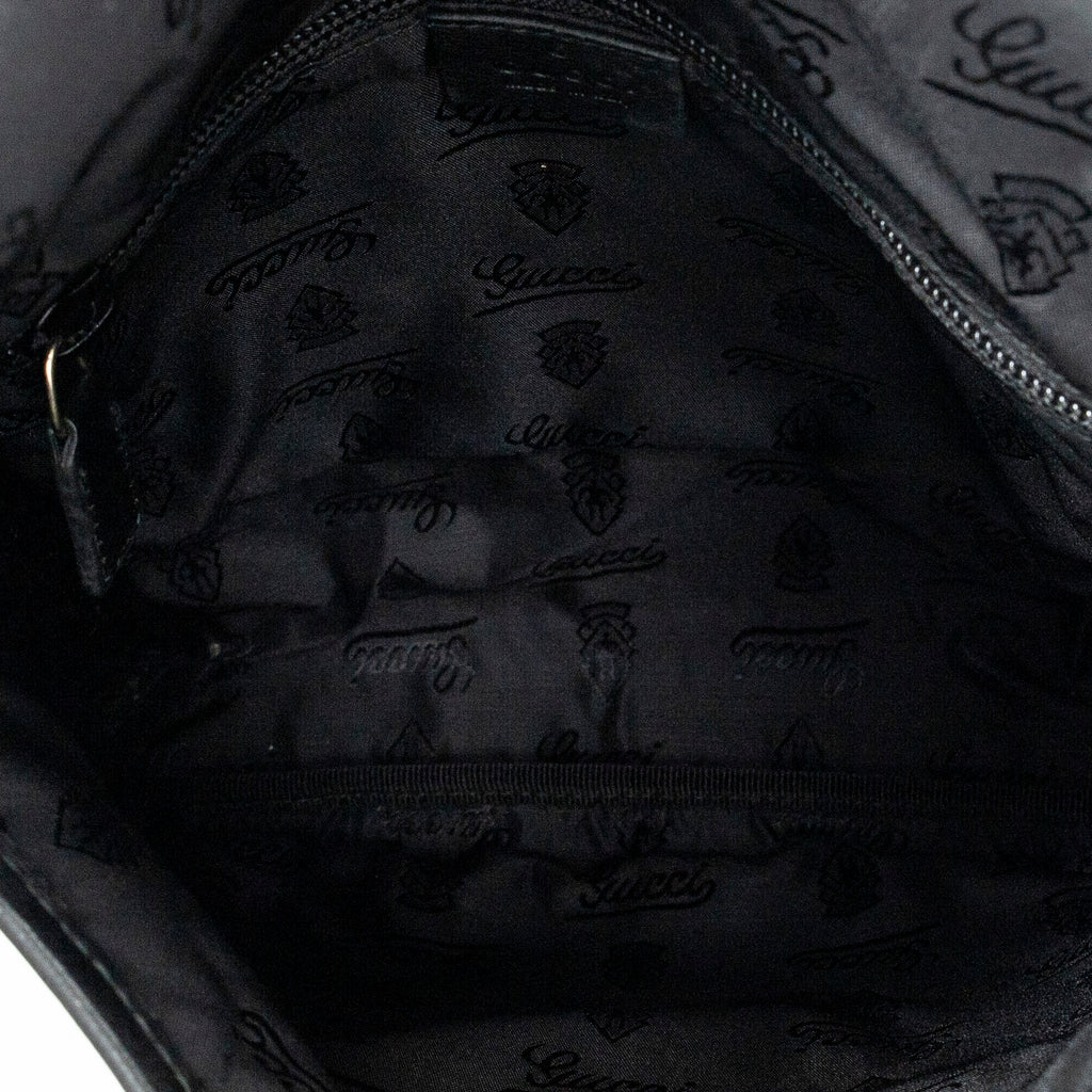 Shoulder Bag Small Flap Messenger Black Guccissima Leather