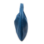 Shoulder Bag Large Veneta Hobo Blue Intrecciato Leather