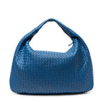 Shoulder Bag Large Veneta Hobo Blue Intrecciato Leather