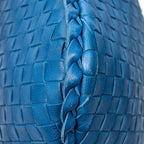 Shoulder Bag Large Veneta Hobo Blue Intrecciato Leather