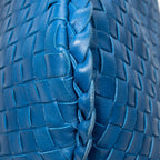 Shoulder Bag Large Veneta Hobo Blue Intrecciato Leather
