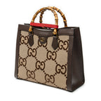 Shoulder Bag Large Diana Bamboo Tote Beige Jumbo GG Canvas