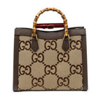 Shoulder Bag Large Diana Bamboo Tote Beige Jumbo GG Canvas