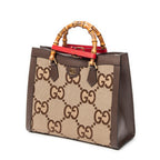 Shoulder Bag Large Diana Bamboo Tote Beige Jumbo GG Canvas